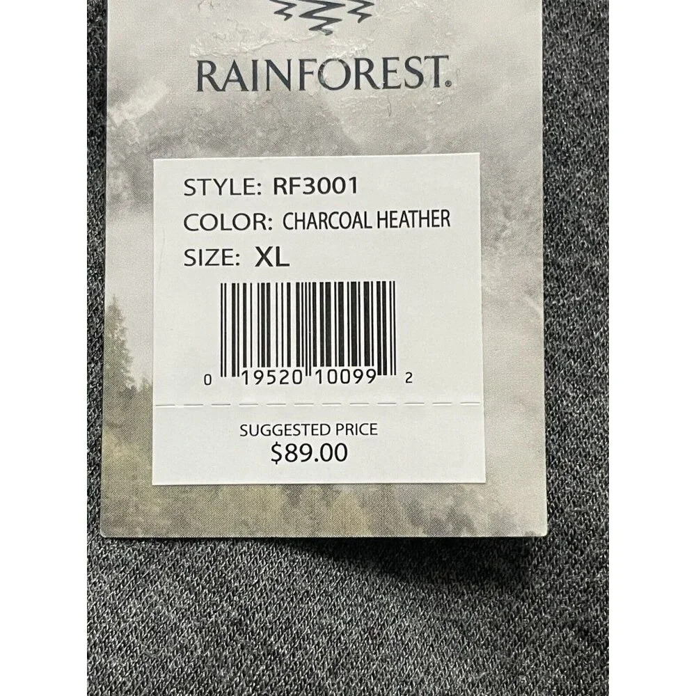 NWT Men’s RAINFOREST Gray Quarter Zip Sweatshirt Fleece Size XL - Picture 8 of 8